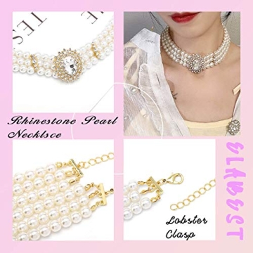 ELABEST Pearl Multi-Row Necklace for Elegant Style