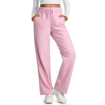 CRZ YOGA Cotton Fleece Lined Sweatpants Women 30" Straight Leg Casual Lounge Sweat Pants for Women P...