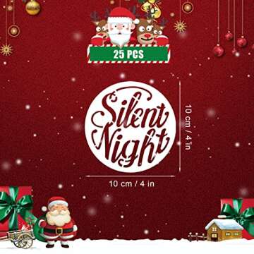 25pcs Christmas Stencils for Painting, 4inch Reusable Christmas Templates Merry Christmas Stencils f...