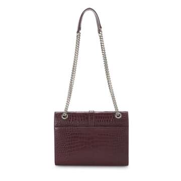 Yves Saint Laurent Burgundy Embossed Envelope Shoulder Bag