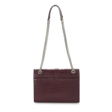 Yves Saint Laurent Burgundy Embossed Envelope Shoulder Bag