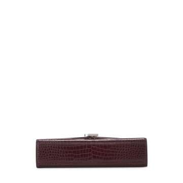 Yves Saint Laurent Burgundy Embossed Envelope Shoulder Bag
