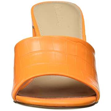 The Drop Women's Pattie High Block Heeled Mule Sandal, Carrot Orange, 6.5