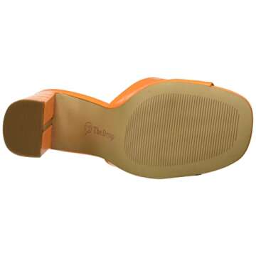 The Drop Women's Pattie High Block Heeled Mule Sandal, Carrot Orange, 6.5