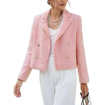 Work Blazer Jackets for Women Office Professional Blazers 2024 Business Casual Sweater Blazer Jackets Work Outfits Clothes Interview Attire Suits Clothing Blouse Tops Pink L