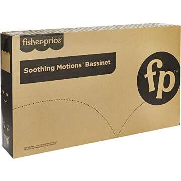 Fisher-Price Baby Bedside Sleeper Soothing Motions Bassinet with Lights Music Vibrations & Toy Mobil...