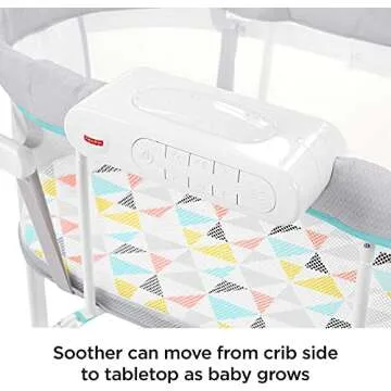 Fisher-Price Baby Bedside Sleeper Soothing Motions Bassinet with Lights Music Vibrations & Toy Mobile for Newborns 0+ Months, Windmill