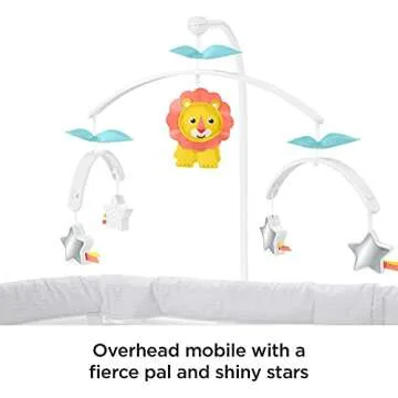 Fisher-Price Baby Bedside Sleeper Soothing Motions Bassinet with Lights Music Vibrations & Toy Mobile for Newborns 0+ Months, Windmill
