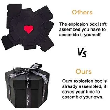 Creative Explosion Box 6 Faces Photo Album Box, Love Memory DIY Handmade Photo Album Scrapbook, Surprise Box for Birthday, Anniversary, Wedding, Valentine's Day, Christmas, Thanksgiving (6 Face)