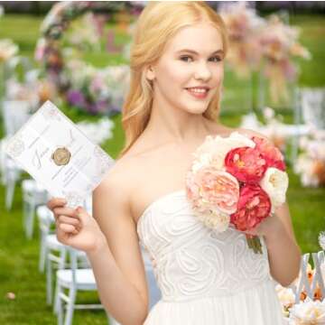 Jutieuo 100 Pack Luxury Pre-Folded Vellum Jackets for 5x7 Invitations, Semi-Clear 115GSM Vellum Paper 5x7 Jackets for Wedding Invitations Wraps