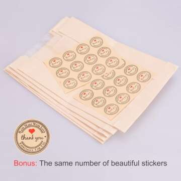 GRANDAN 25 Packs Large Paper Bread Bags for Homemade Bread, Kraft Paper Bakery Bags with Window for ...