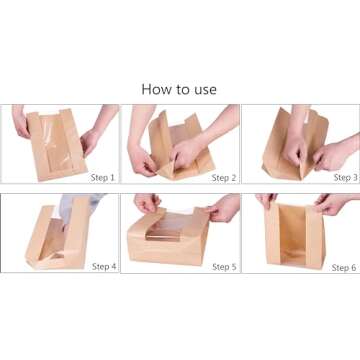 GRANDAN 25 Packs Large Paper Bread Bags for Homemade Bread, Kraft Paper Bakery Bags with Window for Sourdough Toast Packing Storage, Baked Loaf Gifting Bag Bonus Label Seal Stickers 12.6x8.3x4.0 inch