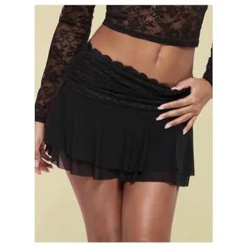 RoseSeek Y2K Ruffle Mini Skirt for Women's Summer Fashion