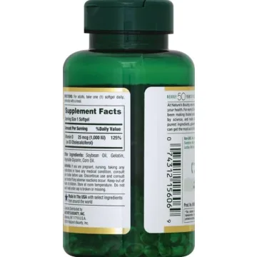Nature's Bounty Vitamin D3 250 Softgels for Health