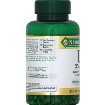 Nature's Bounty Vitamin D3 250 Softgels for Health