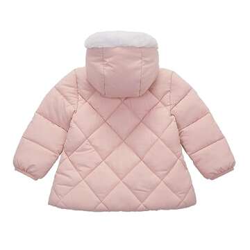 Rokka&Rolla Baby Girls' Water-Resistant Puffer Jacket Hooded Winter Coat with Soft Mini Fur Lining f...