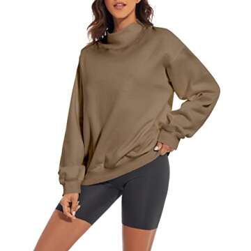 MISSACTIVER Women’s Cozy Oversized Turtle Neck Sweatshirt