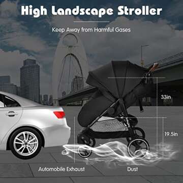 BABY JOY Baby Stroller, High Landscape Infant Carriage Newborn Pushchair with Foot Cover, Cup Holder...