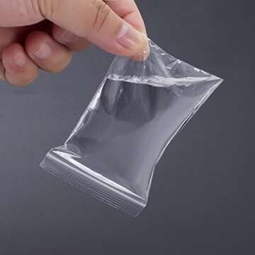 Small Plastic Bags, 300 PCS Mini Baggies, 3 Assorted Sizes, Transparent Jewelry Bags Reclosable, Clear Bags, Resealable Poly Bags for Pill, Beads, Screws, Packaging