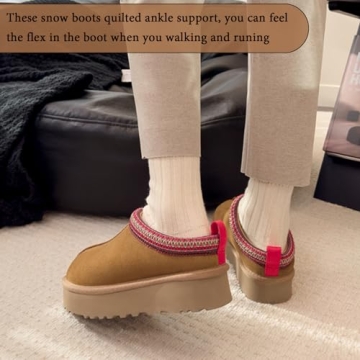 Podafu Women's Cozy Platform Slippers for Cold Winters