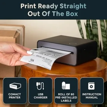 Compact Wireless Shipping Label Printer for Easy Returns