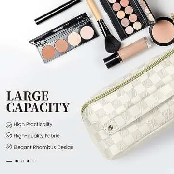 Trendy Waterproof Makeup Bag for Women - Large Capacity Organizer