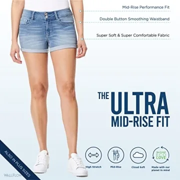 WallFlower Women's Ultra Soft Denim Shorts for Summer Bliss