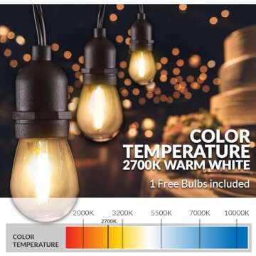 Newhouse Lighting Outdoor String Lights 48-foot Weatherproof