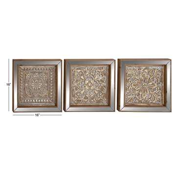 Deco 79 Elegant Metal Floral Wall Decor Set of 3