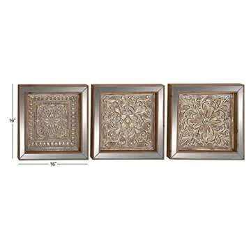 Deco 79 Elegant Metal Floral Wall Decor Set of 3