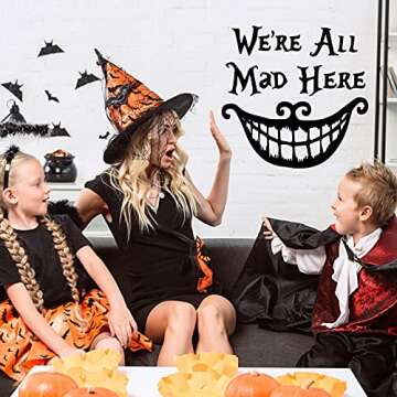 Rotumaty Halloween ‘Smiling Face’ Thriller Wall Decals Cool Wall Sticker for Bedroom Living Room...