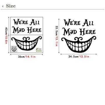 Rotumaty Halloween ‘Smiling Face’ Thriller Wall Decals Cool Wall Sticker for Bedroom Living Room Home Decoration Party Wall Art Decor