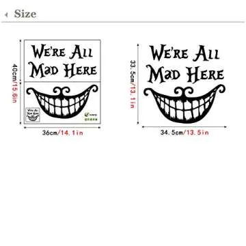 Rotumaty Halloween ‘Smiling Face’ Thriller Wall Decals Cool Wall Sticker for Bedroom Living Room Home Decoration Party Wall Art Decor