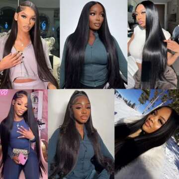 Straight Human Hair Bundles 12A Brazilian Human Hair 3 Bundles 100% Unprocessed Virgin Human Hair Weave Bundles for Black Women Straight Bundles Human Hair Extensions Natural Black Color 20 22 24 Inch