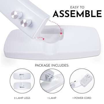 XOLLOZ Half-Moon LED Manicure Lamp - 1600 Lumen Desk Light for Nails, Tattoo & Lash Techs (White)