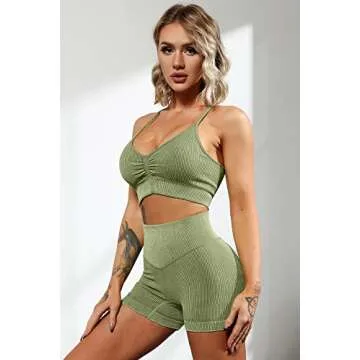 Stylish QINSEN Women's Seamless Workout Outfit Set