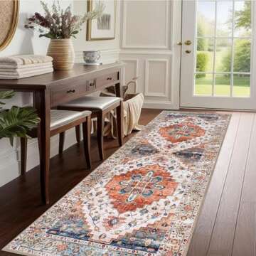 Aopota Hallway Runner Rug 2'x6' Washable Kitchen Runner Rug Vintage Runner Rugs for Hallways Non Slip Laundry Room Rug with Rubber Backing for Bath Room Bedroom Kitchen Laundry Room
