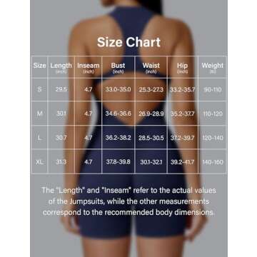 YEOREO Zip Up Workout Jumpsuits for Women - Navy