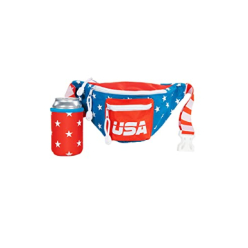 Tipsy Elves Dream Team Fanny Pack With Detachable Drink Carrier - American Flag Waist Pack for July ...