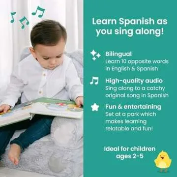 Binibi Spanish Musical Book for Babies & Toddlers 1-3 ⁠Opuestos en el parque | Spanish Learning for Kids | Bilingual Children's Book | Sound Book | Libro en español para bebés