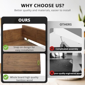 GASHELL Bamboo Washer Dryer Countertop for Laundry Rooms