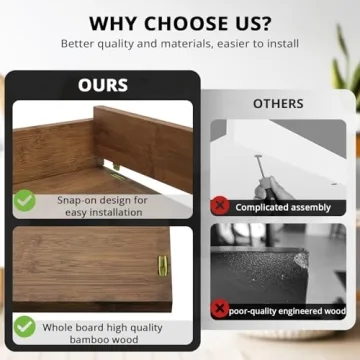 GASHELL Bamboo Washer Dryer Countertop for Laundry Rooms