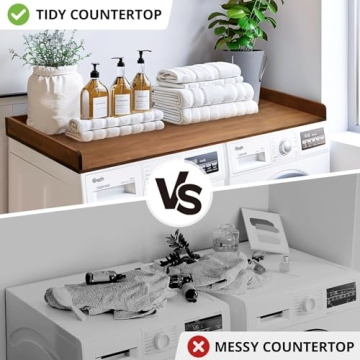 GASHELL Bamboo Washer Dryer Countertop for Laundry Rooms