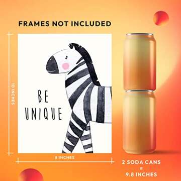 Throwback Traits Safari Nursery Decor - Baby Room Decor Animal Pictures for Nursery, Safari Decor, Baby Wall Decor, Nursery Wall Decor, Nursery Wall Art for Boys and Girls, Set of 6 – 8x10 (Safari)