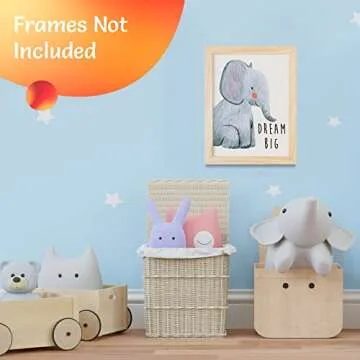 Throwback Traits Safari Nursery Decor - Baby Room Decor Animal Pictures for Nursery, Safari Decor, Baby Wall Decor, Nursery Wall Decor, Nursery Wall Art for Boys and Girls, Set of 6 – 8x10 (Safari)