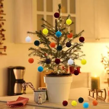 Velvet Blue Christmas Balls 6 PCS Ornaments for Holiday Decor