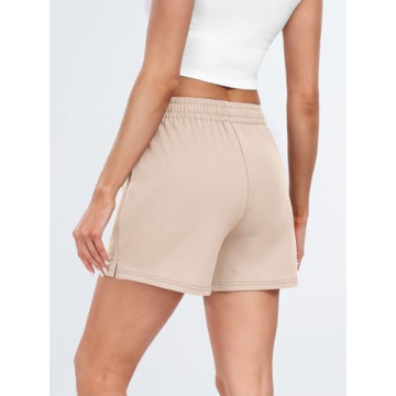 AUTOMET Womens Summer Sweat Shorts with Pockets and Drawstring