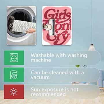 Kaupuar Girls Don't Cry Bathroom Rugs Mat Shaggy Large Non-Slip Bath Cute Bathmat Bathtub Microfiber Absorbent Shower Rug Floor for Bedroom, Shower, Living Room, 36x39in (Pink) (AL2-0023-Pink)