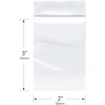 Plymor 2" x 3" Zipper Reclosable Plastic Bags - 1,000 Pack - Versatile Storage Solution