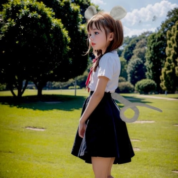 QinRuan Mouse Ears and Tail Set for Halloween Cosplay